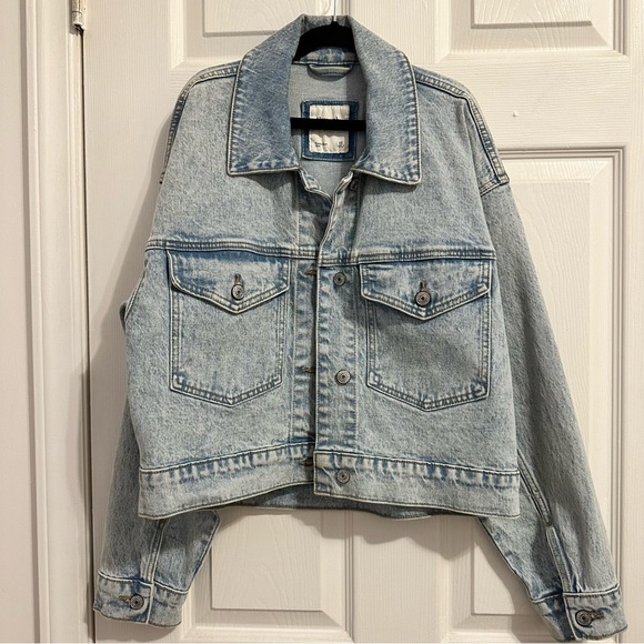 Abercrombie & Fitch Jackets & Blazers - Abercrombie Distressed Light Denim Jacket